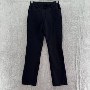Quince Pants Womens S Black Ponte Stretch Pull On Mid Rise Straight Leg Casual